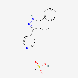 molecular formula C17H17N3O3S B1624664 4,5-Dihydro-3-(pyridin-4-yl)-2H-benz(g)indazole methanesulphonate CAS No. 80997-85-9
