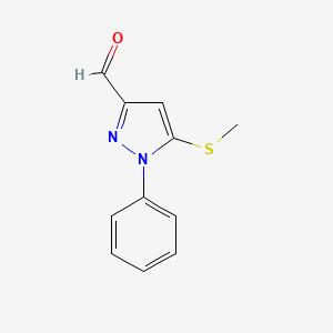 molecular formula C11H10N2OS B1624676 3-Formyl-5-methylthio-1-phenyl-1H-pyrazole CAS No. 871110-04-2
