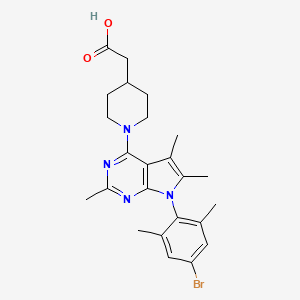 2-(1-(7-(4-Bromo-2,6-dimethylphenyl)-2,5,6-trimethyl-7H-pyrrolo[2,3-d]pyrimidin-4-yl)piperidin-4-yl)acetic acid