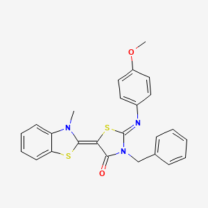 (2E,5E)-3-benzyl-2-(4-methoxyphenylimino)-5-(3-methylbenzo[d]thiazol-2(3H)-ylidene)thiazolidin-4-one