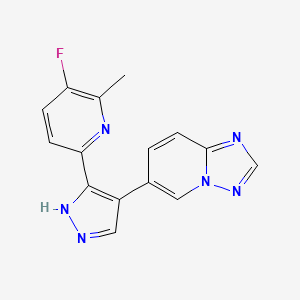 molecular formula C15H11FN6 B1624725 6-(3-(5-Fluoro-6-methylpyridin-2-yl)-1H-pyrazol-4-yl)-[1,2,4]triazolo[1,5-a]pyridine CAS No. 746667-44-7