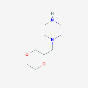 molecular formula C9H18N2O2 B1624729 1-(1,4-Dioxan-2-ylmethyl)piperazine CAS No. 329217-47-2