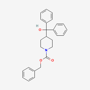 molecular formula C26H27NO3 B1624733 4-(Hydroxy-diphenyl-methyl)-piperidine-1-carboxylic acid benzyl ester CAS No. 96067-93-5