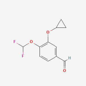 molecular formula C11H10F2O3 B1624793 3-Cyclopropoxy-4-difluoromethoxy-benzaldehyde CAS No. 362718-98-7