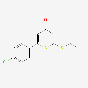 2-(4-Chloro-phenyl)-6-ethylsulfanylthiopyran-4-one