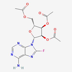 molecular formula C16H18FN5O7 B1624872 [(2R,3R,4R,5R)-3,4-diacetyloxy-5-(6-amino-8-fluoropurin-9-yl)oxolan-2-yl]methyl acetate CAS No. 23205-66-5