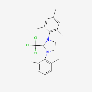 molecular formula C22H27Cl3N2 B1624940 Imidazolidine, 2-(trichloromethyl)-1,3-bis(2,4,6-trimethylphenyl)- CAS No. 260054-47-5