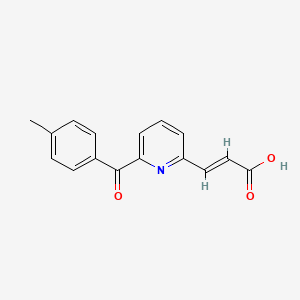 molecular formula C16H13NO3 B1624948 (E)-3-(6-(p-Toluoyl)-2-pyridyl)acrylic acid CAS No. 94094-27-6