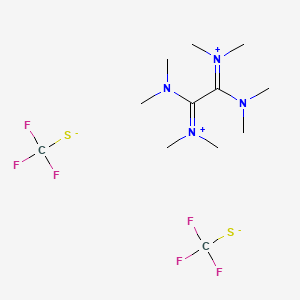 molecular formula C12H24F6N4S2 B1624975 1,1,2,2-Tetrakis(dimethylamino)ethane-1,2-bis(ylium) bis trifluoromethanethiolate CAS No. 296777-47-4