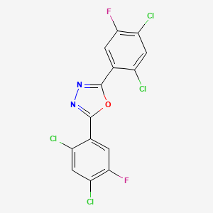 molecular formula C14H4Cl4F2N2O B1624993 2,5-Bis(2,4-dichloro-5-fluorophenyl)-1,3,4-oxadiazole CAS No. 307557-48-8