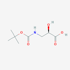 molecular formula C8H15NO5 B1625007 丙酸，3-[[(1,1-二甲基乙氧基)羰基]氨基]-2-羟基-，(2R)- CAS No. 52558-23-3