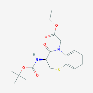 molecular formula C18H24N2O5S B1625051 Ethyl [(3S)-3-[(tert-butoxycarbonyl)amino]-4-oxo-3,4-dihydro-1,5-benzothiazepin-5(2H)-yl]acetate CAS No. 209683-27-2