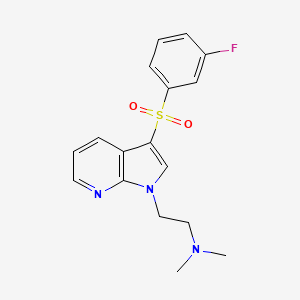 molecular formula C17H18FN3O2S B1625109 3-((3-Fluorophenyl)sulfonyl)-N,N-dimethyl-1H-pyrrolo(2,3-b)pyridine-1-ethanamine CAS No. 633304-27-5
