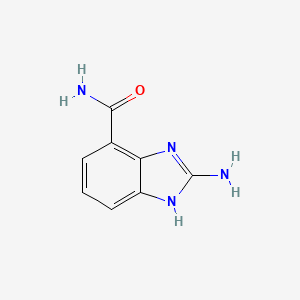 molecular formula C8H8N4O B1625112 2-Amino-1H-benzimidazole-4-carboxamide CAS No. 636574-52-2