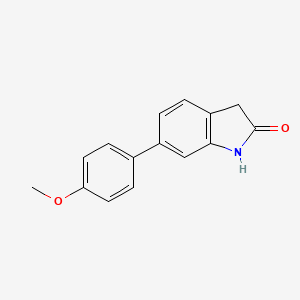molecular formula C15H13NO2 B1625122 6-(4-Methoxy-phenyl)-1,3-dihydro-indol-2-one CAS No. 215433-90-2