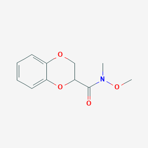 molecular formula C11H13NO4 B1625155 N-Methoxy-N-methyl-2,3-dihydrobenzo[b][1,4]dioxine-2-carboxamide CAS No. 848170-22-9