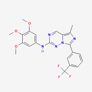 molecular formula C22H20F3N5O3 B1625162 5-methyl-7-[3-(trifluoromethyl)phenyl]-N-(3,4,5-trimethoxyphenyl)imidazo[5,1-f][1,2,4]triazin-2-amine CAS No. 774460-98-9