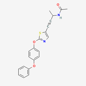 B1625179 N-[1-Methyl-3-[2-(4-phenoxyphenoxy)-1,3-thiazol-5-YL]prop-2-ynyl]acetamide CAS No. 903886-81-7