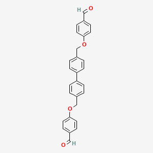 molecular formula C28H22O4 B1625182 4,4'-Bis[(para-formylphenoxy)methyl]biphenyl CAS No. 880353-49-1