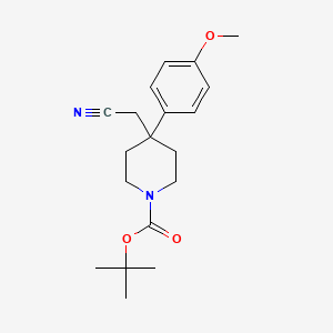 molecular formula C19H26N2O3 B1625190 Tert-butyl 4-(cyanomethyl)-4-(4-methoxyphenyl)piperidine-1-carboxylate CAS No. 878130-38-2