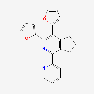 molecular formula C21H16N2O2 B1625275 3,4-Di(furan-2-yl)-1-(pyridin-2-yl)-6,7-dihydro-5H-cyclopenta[c]pyridine CAS No. 692729-84-3