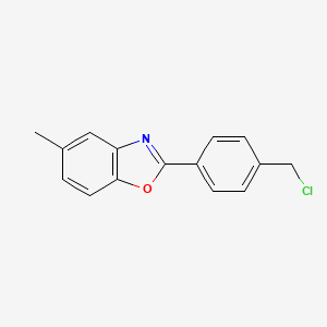 molecular formula C15H12ClNO B1625283 2-[4-(Chloromethyl)phenyl]-5-methyl-1,3-benzoxazole CAS No. 88489-87-6