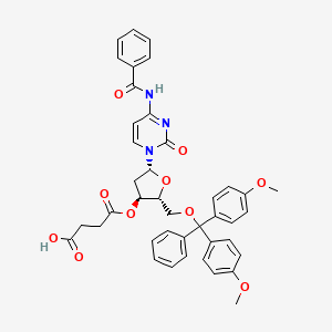 B1625289 Cytidine, N-benzoyl-5'-O-(bis(4-methoxyphenyl)phenylmethyl)-2'-deoxy-, 3'-(hydrogen butanedioate) CAS No. 74405-44-0