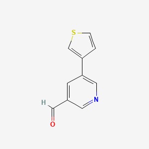 molecular formula C10H7NOS B1625351 5-(噻吩-3-基)烟酰醛 CAS No. 342601-30-3