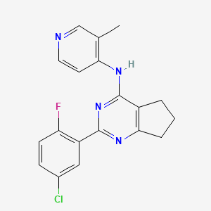 molecular formula C19H16ClFN4 B1625402 2-(5-Chloro-2-fluorophenyl)-N-(3-methylpyridin-4-yl)-6,7-dihydro-5H-cyclopenta[d]pyrimidin-4-amine CAS No. 773138-62-8