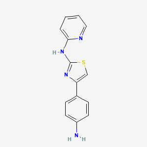 molecular formula C14H12N4S B1625489 N-[4-(4-Aminophenyl)-2-thiazolyl]-2-pyridinamine CAS No. 75876-68-5