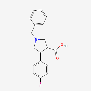 molecular formula C18H18FNO2 B1625502 1-Benzyl-4-(4-fluorophenyl)pyrrolidine-3-carboxylic acid CAS No. 874990-59-7