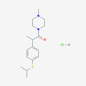 molecular formula C17H27ClN2OS B162556 1-Methyl-4-(2-(4-((1-methylethyl)thio)phenyl)-1-oxopropyl)piperazine hydrochloride CAS No. 129603-00-5
