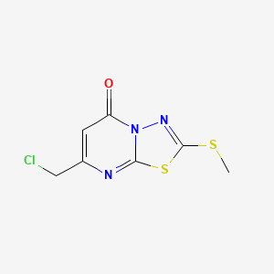 molecular formula C7H6ClN3OS2 B1625640 7-(Chloromethyl)-2-(methylthio)-5H-[1,3,4]thiadiazolo[3,2-A]pyrimidin-5-one CAS No. 87572-21-2