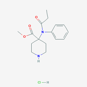 molecular formula C16H23ClN2O3 B162572 Methyl 4-(phenylpropanylamino)piperidine-4-carboxylate hydrochloride CAS No. 61085-87-8