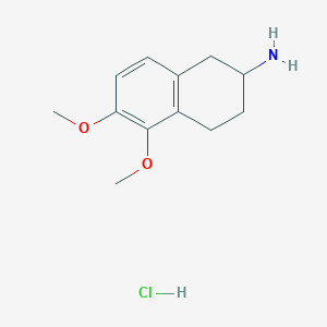 molecular formula C12H18ClNO2 B1625768 1,2,3,4-Tetrahydro-5,6-dimethoxy-2-naphthalenamine hydrochloride CAS No. 21489-75-8
