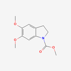 molecular formula C12H15NO4 B1625791 Methyl 5,6-dimethoxyindoline-1-carboxylate CAS No. 74054-32-3