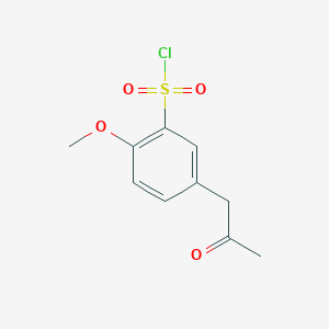 molecular formula C10H11ClO4S B1625826 2-Methoxy-5-(2-oxopropyl)benzene-1-sulfonyl chloride CAS No. 80223-79-6