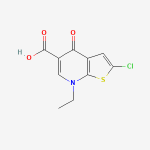 molecular formula C10H8ClNO3S B1625977 2-Chloro-7-ethyl-4-oxo-4,7-dihydrothieno[2,3-b]pyridine-5-carboxylic acid CAS No. 55503-43-0
