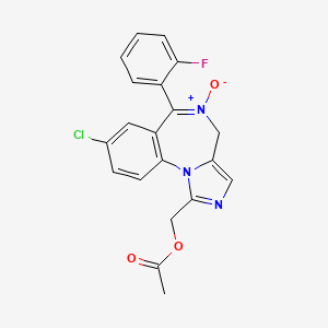 molecular formula C20H15ClFN3O3 B1626012 1-Acetoxymethyl-8-chloro-6-(2-fluorophenyl)-4H-imidazo[1,5-a][1,4]benzodiazepine 5-Oxide CAS No. 59468-88-1