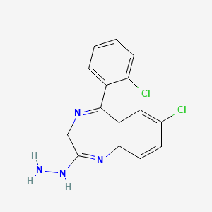 molecular formula C15H12Cl2N4 B1626038 7-Chloro-5-(2-chlorophenyl)-2-hydrazinyl-3H-1,4-benzodiazepine CAS No. 40070-48-2
