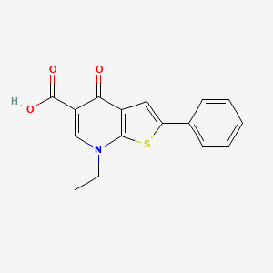 molecular formula C16H13NO3S B1626045 7-Ethyl-4-oxo-2-phenyl-4,7-dihydrothieno[2,3-B]pyridine-5-carboxylic acid CAS No. 66441-42-7