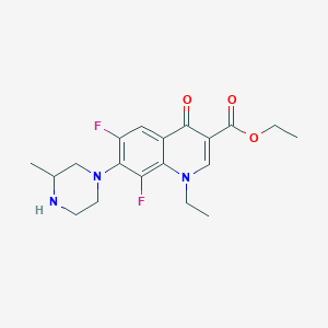 molecular formula C19H23F2N3O3 B1626175 Ethyl 1-ethyl-6,8-difluoro-7-(3-methylpiperazin-1-yl)-4-oxo-1,4-dihydroquinoline-3-carboxylate CAS No. 98079-83-5