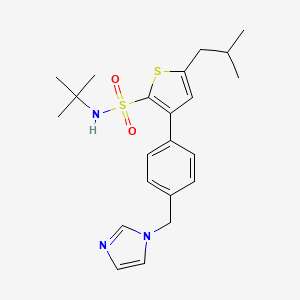molecular formula C22H29N3O2S2 B1626213 3-(4-((1H-Imidazol-1-YL)methyl)phenyl)-N-(tert-butyl)-5-isobutylthiophene-2-sulfonamide CAS No. 477775-35-2