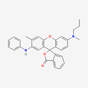 molecular formula C31H28N2O3 B1626241 Spiro[isobenzofuran-1(3H),9'-[9H]xanthen]-3-one, 3'-methyl-6'-(methylpropylamino)-2'-(phenylamino)- CAS No. 92409-09-1