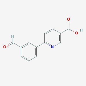 molecular formula C13H9NO3 B1626242 6-(3-甲酰基苯基)烟酸 CAS No. 566198-35-4