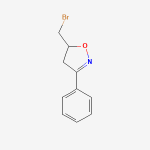 molecular formula C10H10BrNO B1626305 5-(Bromomethyl)-3-phenyl-4,5-dihydroisoxazole CAS No. 68843-61-8