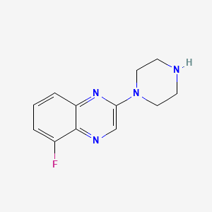 molecular formula C12H13FN4 B1626325 5-Fluoro-2-(piperazin-1-yl)quinoxaline CAS No. 55686-71-0