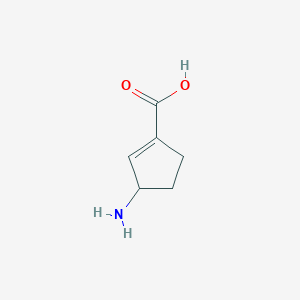 molecular formula C6H9NO2 B1626355 3-Aminocyclopent-1-ene-1-carboxylic acid CAS No. 74201-88-0