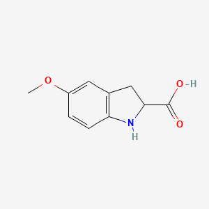 molecular formula C10H11NO3 B1626370 5-Methoxy-2,3-dihydro-1H-indole-2-carboxylic acid CAS No. 791736-08-8