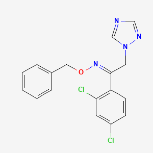 molecular formula C17H14Cl2N4O B1626375 1-(2,4-Dichlorophenyl)-2-(1H-1,2,4-triazol-1-yl)ethan-1-one O-(phenylmethyl)oxime CAS No. 77562-07-3